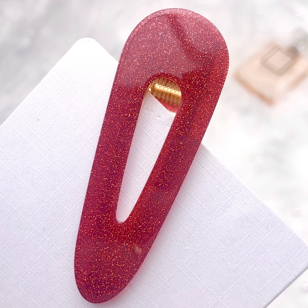 💚10/$10💚NEW Red Acrylic Teardrop Hair Clip